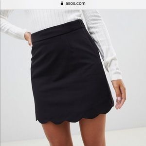 Asos mini scallop hem skirt
